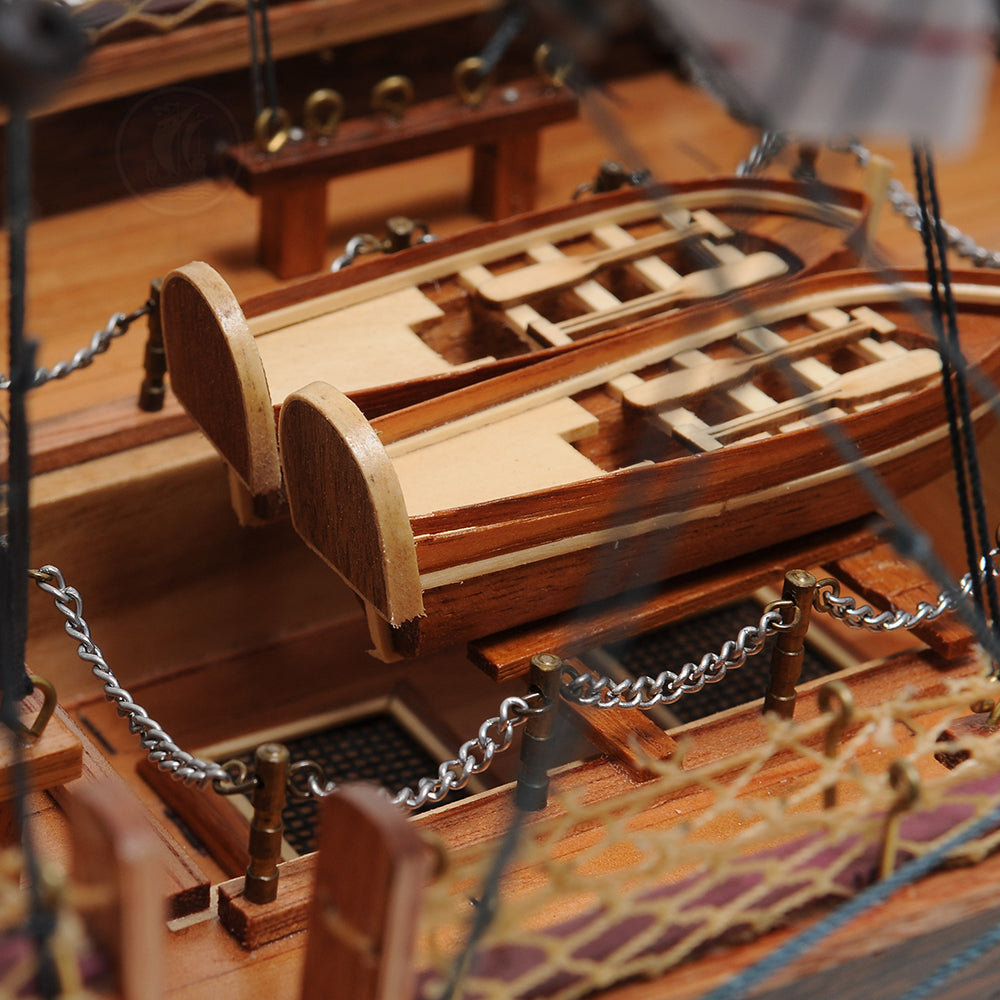 USS Constitution Large With Table Top Display Case