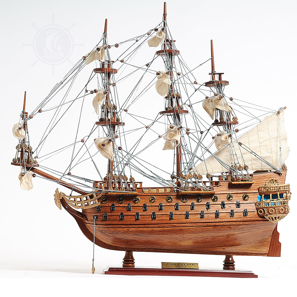 San Felipe Small Model Ship with Display Case