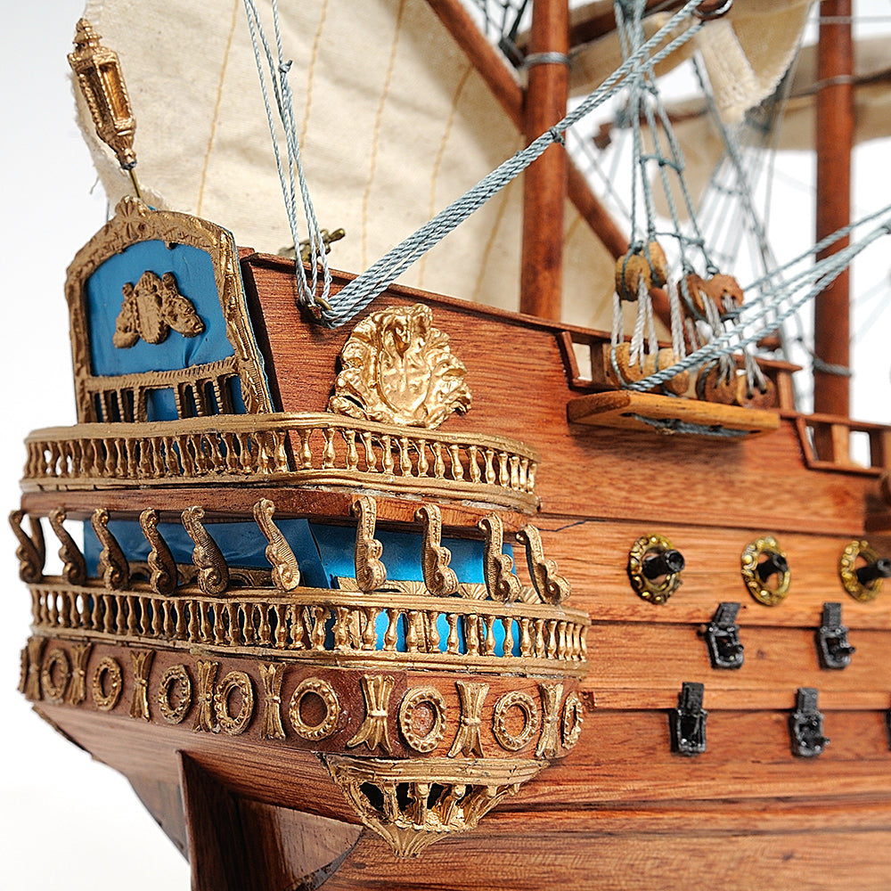 San Felipe Small Model Ship with Display Case