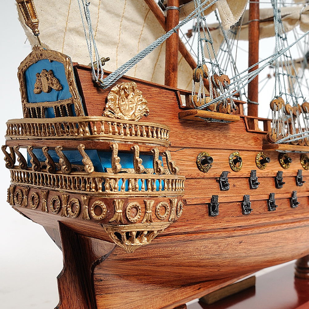 San Felipe Small Model Ship with Display Case