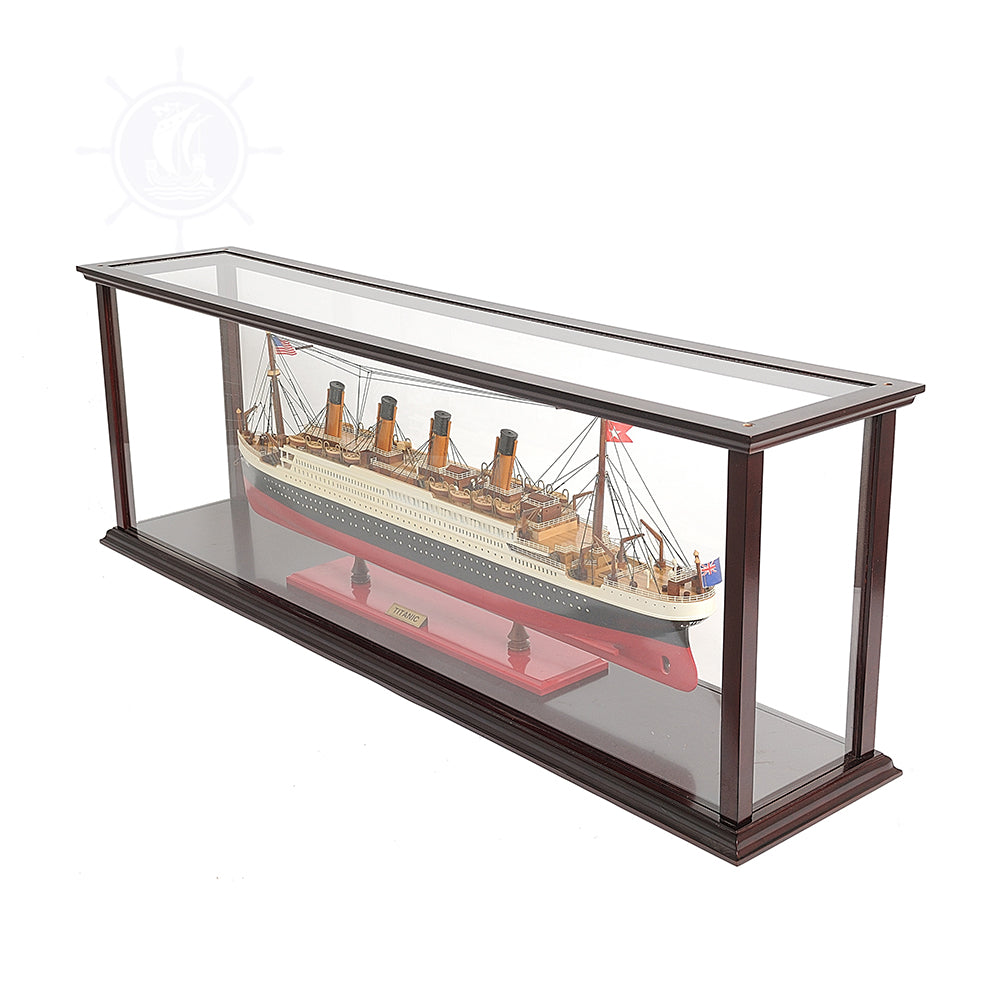 RMS TITANIC CRUISE SHIP MODEL MIDSIZE WITH DISPLAY CASE| Museum 