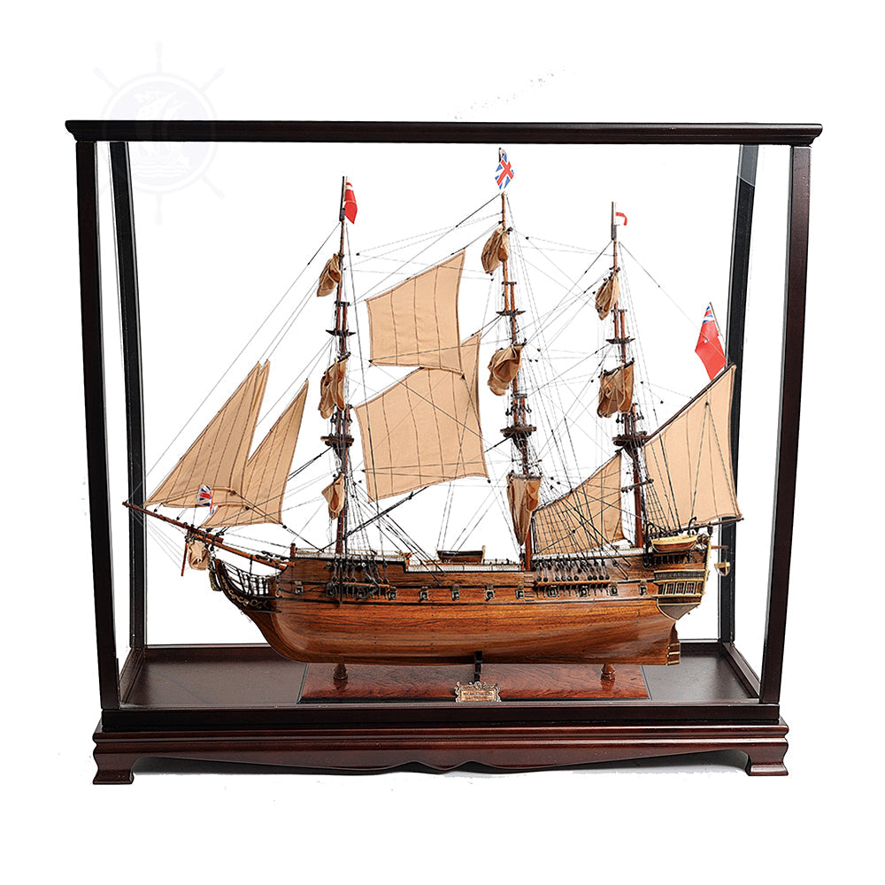 HMS SURPRISE MODEL SHIP LARGE WITH TABLE TOP DISPLAY CASE | High-quality | Fully Assembled Wooden Ship Models