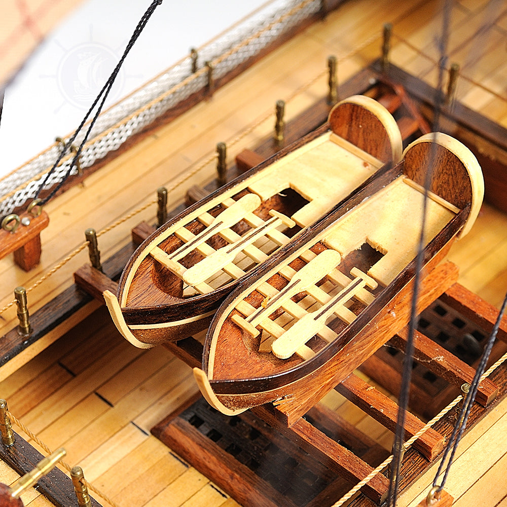 HMS SURPRISE MODEL SHIP LARGE WITH TABLE TOP DISPLAY CASE | High-quality | Fully Assembled Wooden Ship Models