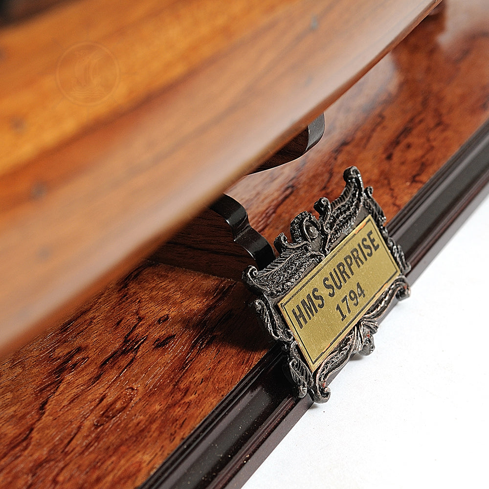 HMS SURPRISE MODEL SHIP LARGE WITH TABLE TOP DISPLAY CASE | High-quality | Fully Assembled Wooden Ship Models