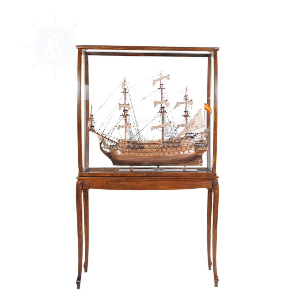 The Ultimate Protection With Floor Display Case Classic Light Brown for Your Tall Ship Model