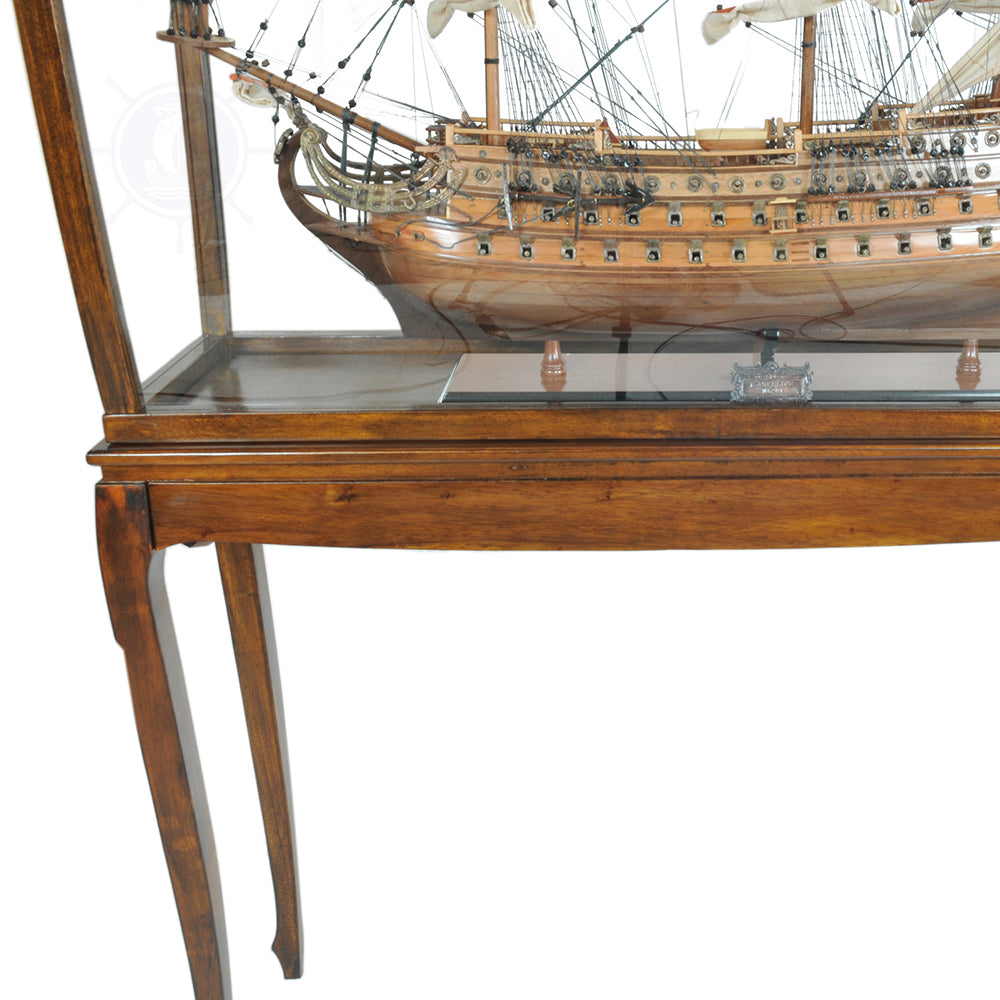 The Ultimate Protection With Floor Display Case Classic Light Brown for Your Tall Ship Model