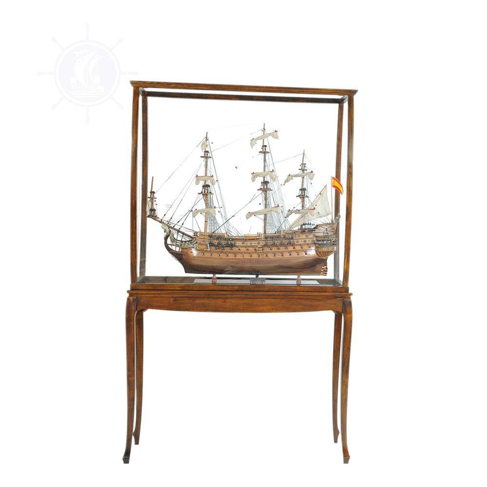 The Ultimate Protection With Floor Display Case Classic Light Brown for Your Tall Ship Model