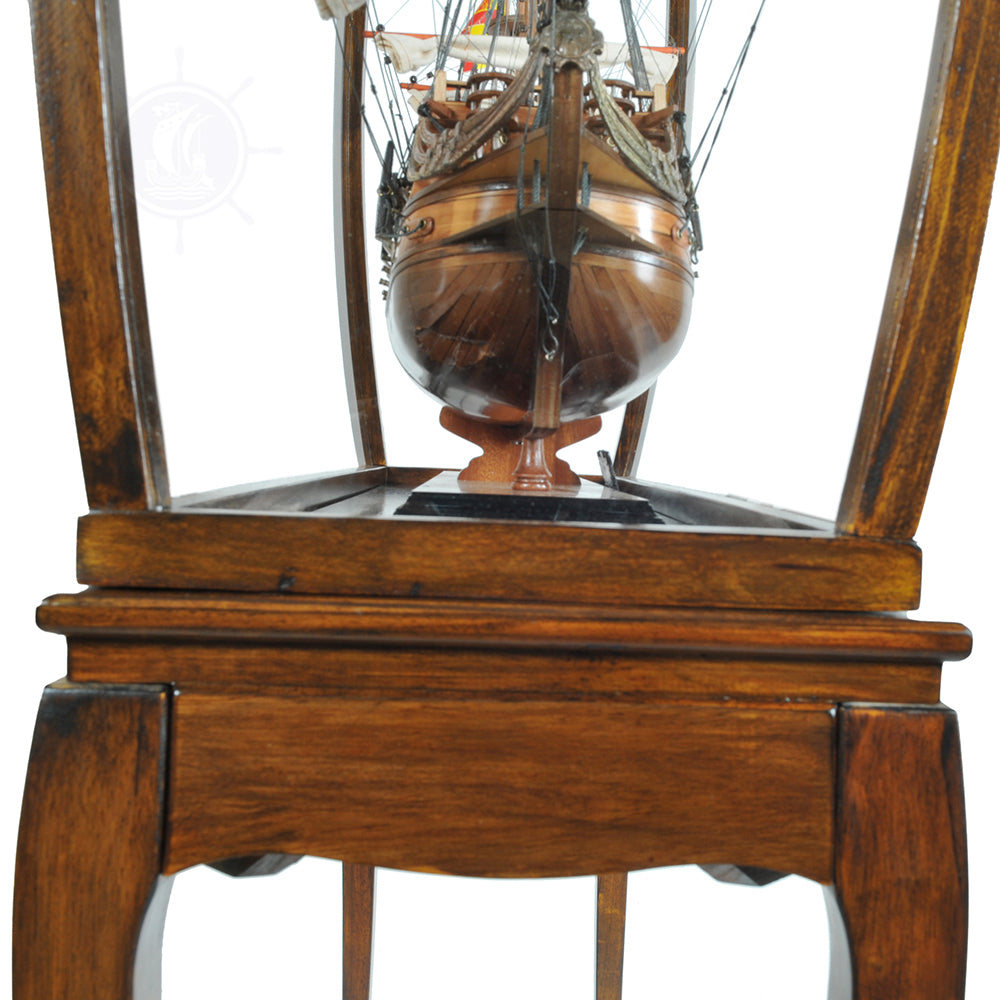 The Ultimate Protection With Floor Display Case Classic Light Brown for Your Tall Ship Model