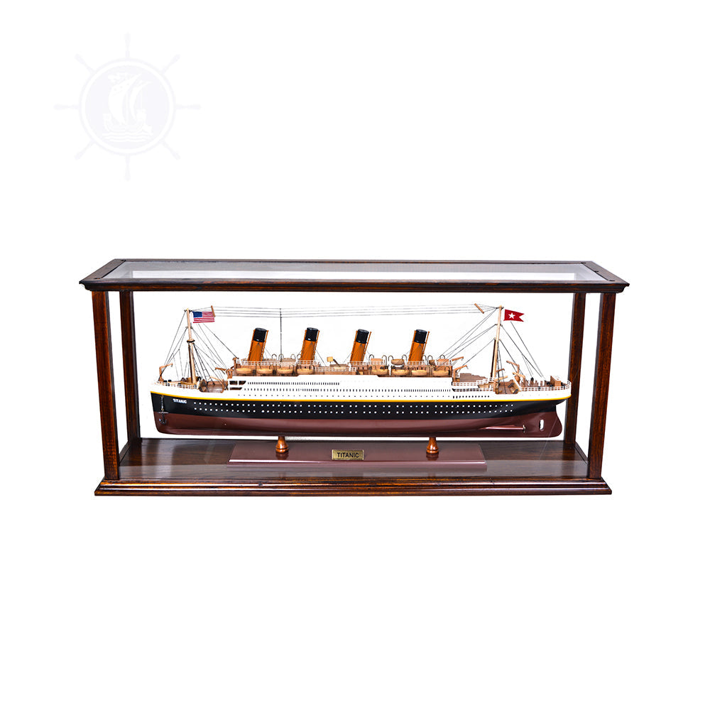 DISPLAY CASE FOR CRUISE LINER MIDSIZE CLASSIC BROWN | HIGH QUALITY DISPLAY CASE FOR MODEL SHIP | Multi sizes and style available For Wholesale