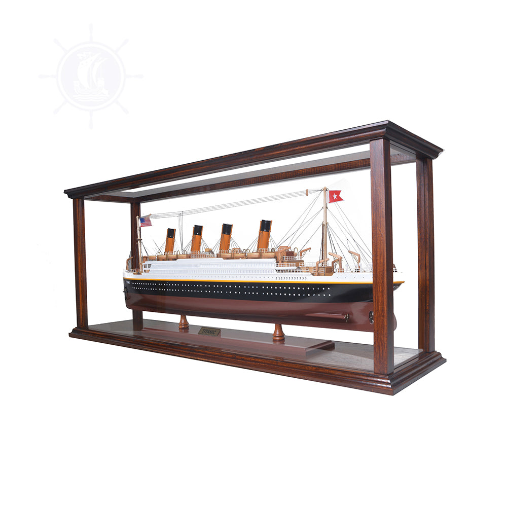 DISPLAY CASE FOR CRUISE LINER MIDSIZE CLASSIC BROWN | HIGH QUALITY DISPLAY CASE FOR MODEL SHIP | Multi sizes and style available For Wholesale
