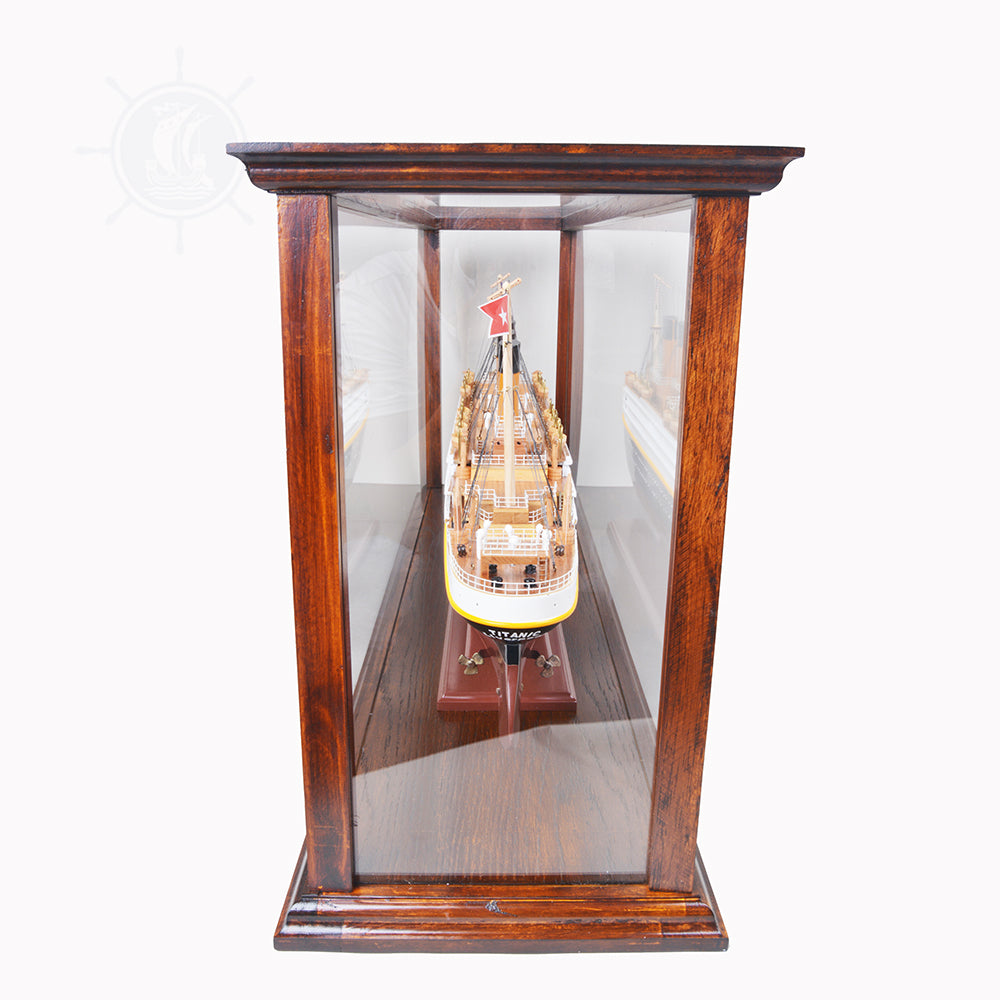 DISPLAY CASE FOR CRUISE LINER MIDSIZE CLASSIC BROWN | HIGH QUALITY DISPLAY CASE FOR MODEL SHIP | Multi sizes and style available For Wholesale