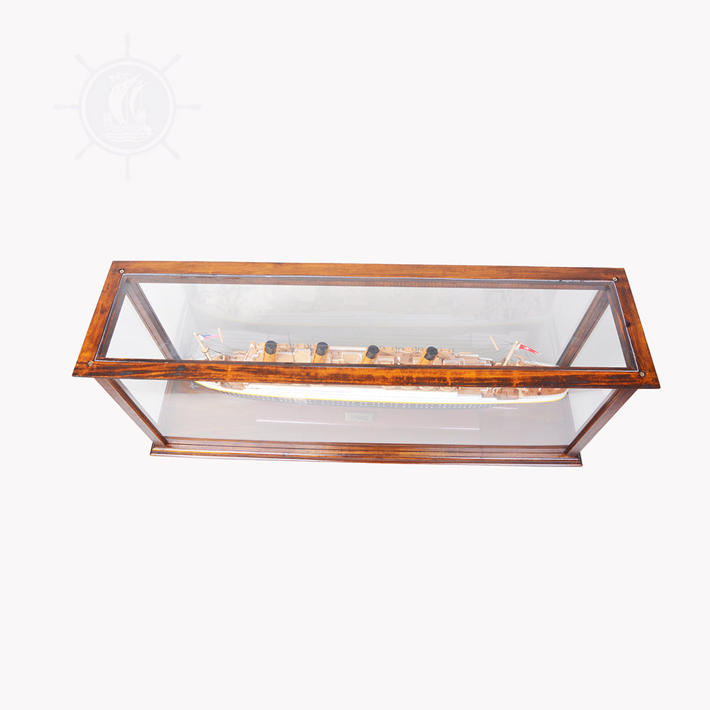DISPLAY CASE FOR CRUISE LINER MIDSIZE CLASSIC BROWN | HIGH QUALITY DISPLAY CASE FOR MODEL SHIP | Multi sizes and style available For Wholesale