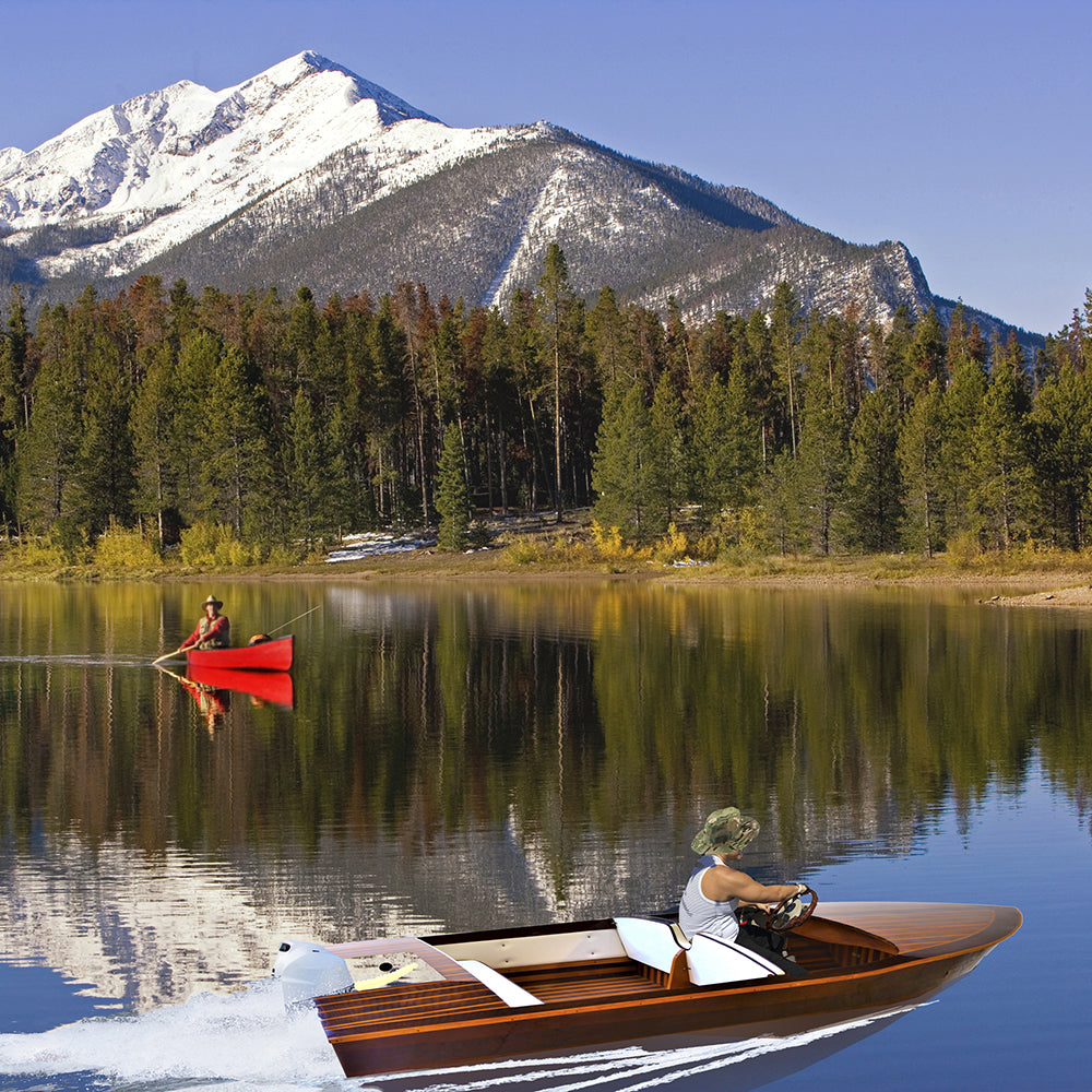 CHRIS CRAFT DESIGN BOAT 14 FEET | Wooden Kayak | Boat | Canoe with Paddles for fishing and water sports For Wholesale