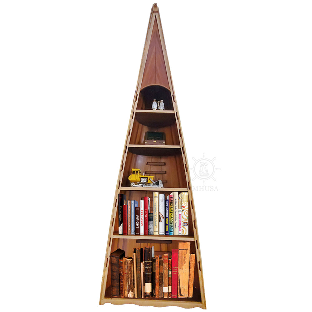 CANOE BOOK SHELF VERSION 2 | High-quality | Fully Assembled Wooden Ship Model For Wholesale
