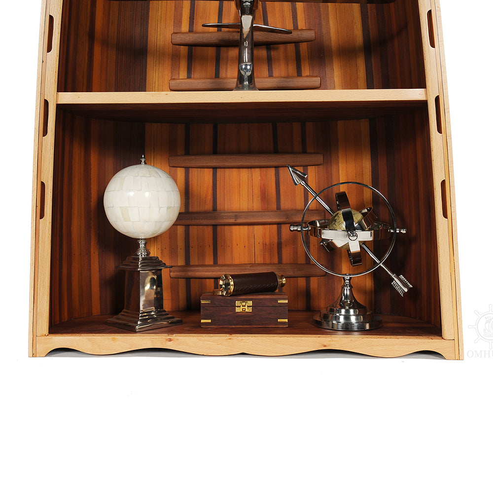 CANOE BOOK SHELF VERSION 2 | High-quality | Fully Assembled Wooden Ship Model For Wholesale