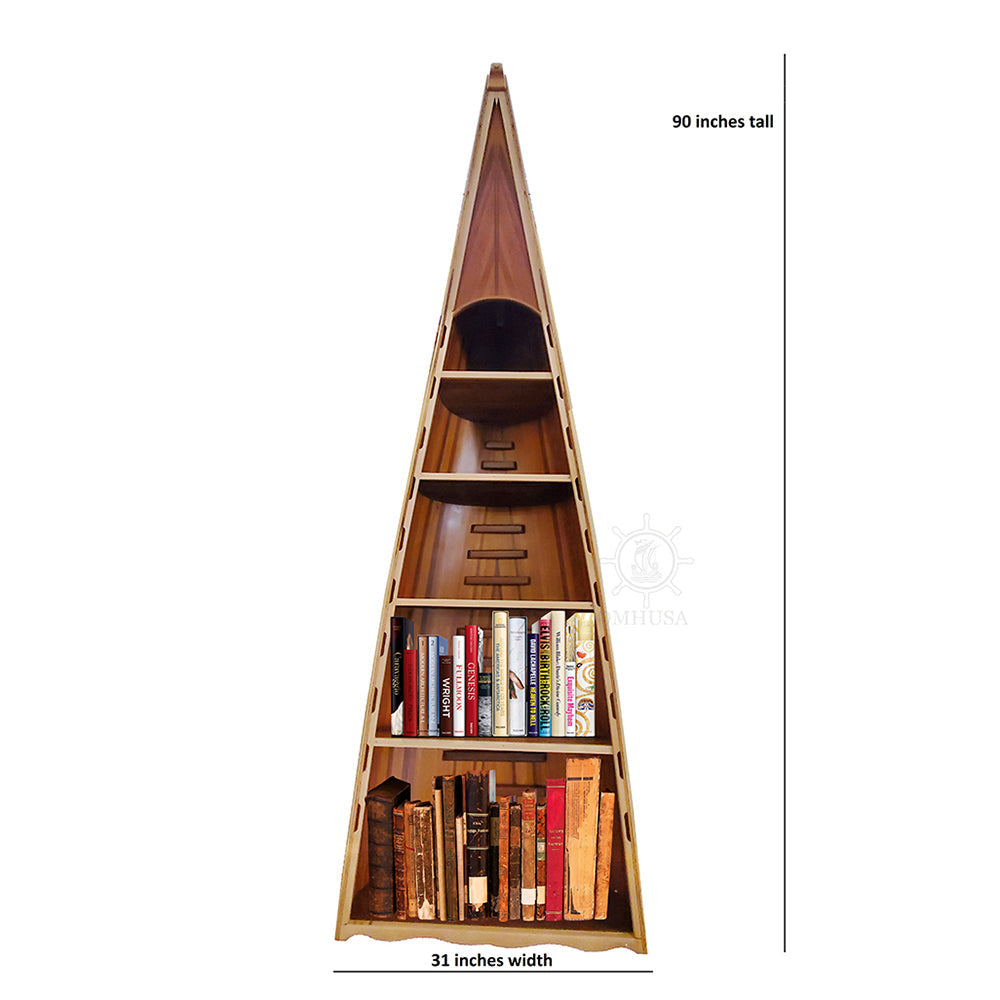 CANOE BOOK SHELF VERSION 2 | High-quality | Fully Assembled Wooden Ship Model For Wholesale
