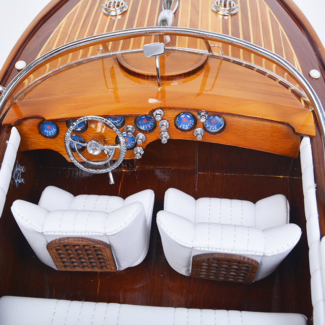 Riva Aquarama Half-Painted Attached Basement | High-quality | Fully Assembled Wooden Model boats For Wholesale