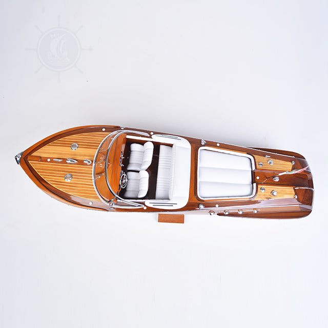 Riva Aquarama Half-Painted Attached Basement | High-quality | Fully Assembled Wooden Model boats For Wholesale