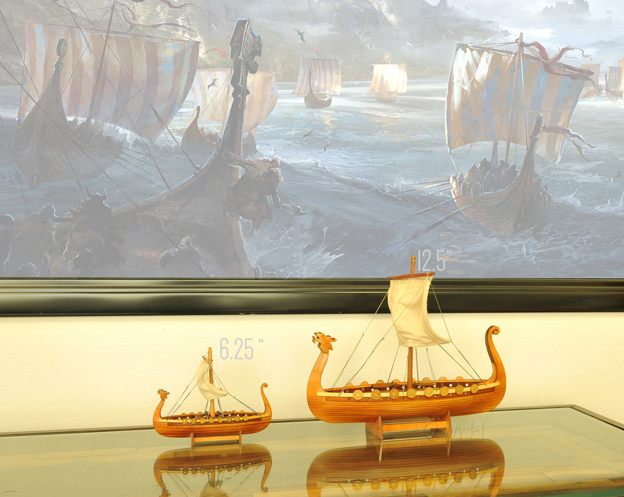 DRAKKAR VIKING MODEL BOAT 6 INCHES | High-quality | Fully Assembled Wooden Model boats For Wholesale