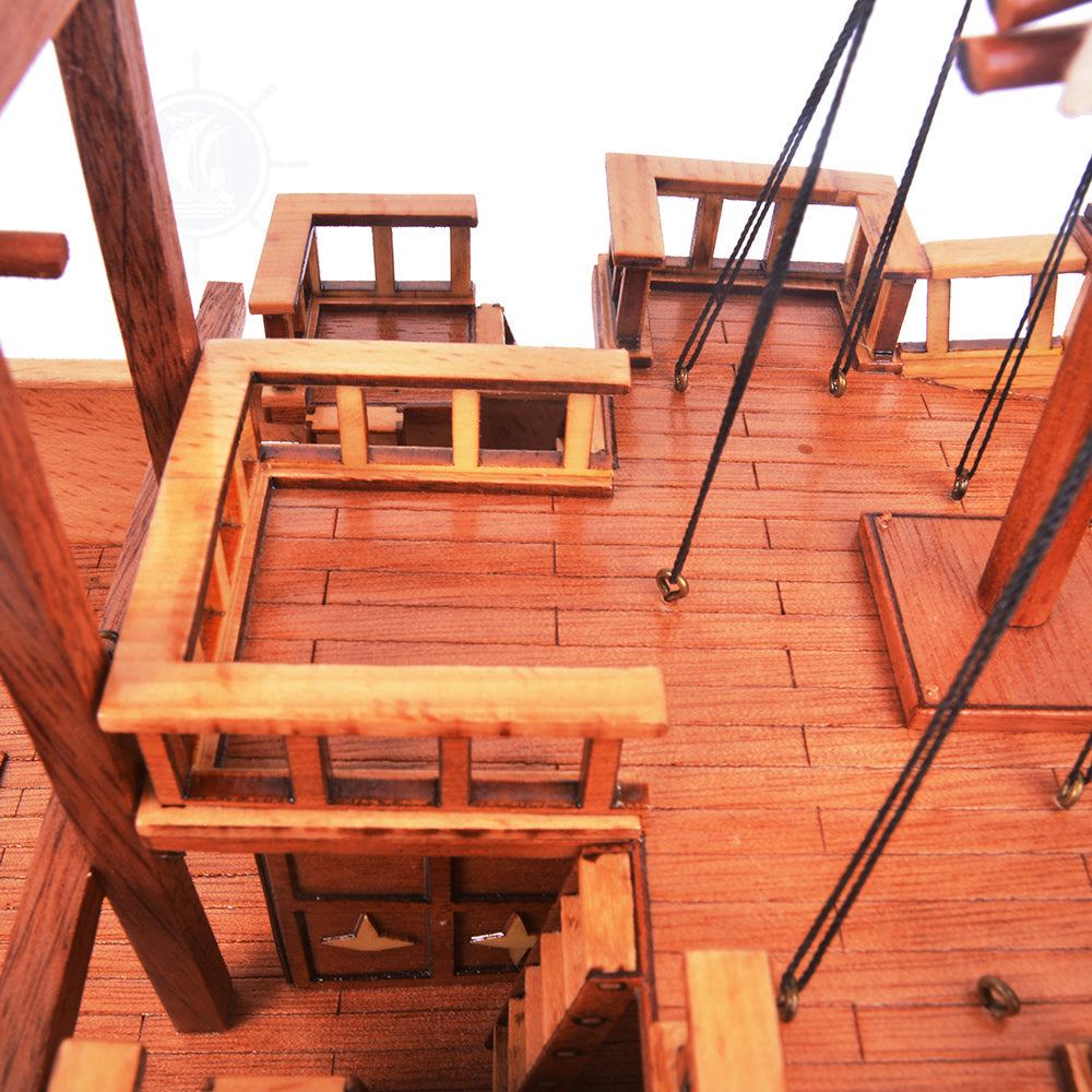 CHINESE JUNK MODEL BOAT NATURAL FINISH | High-quality | Fully Assembled Wooden Model boats For Wholesale