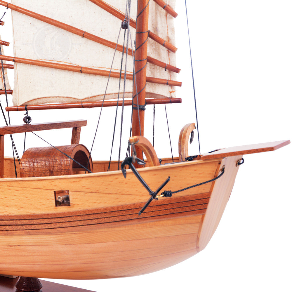 CHINESE JUNK MODEL BOAT NATURAL FINISH | High-quality | Fully Assembled Wooden Model boats For Wholesale