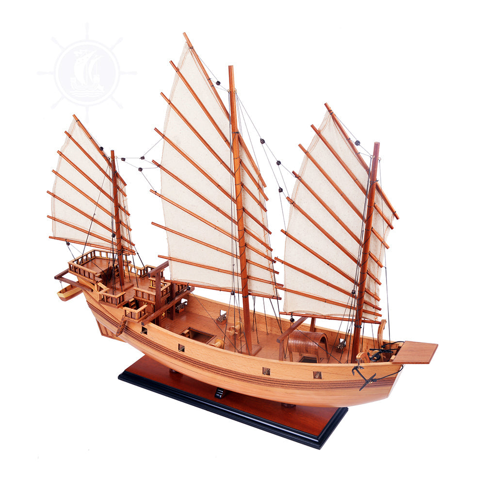 CHINESE JUNK MODEL BOAT NATURAL FINISH | High-quality | Fully Assembled Wooden Model boats For Wholesale