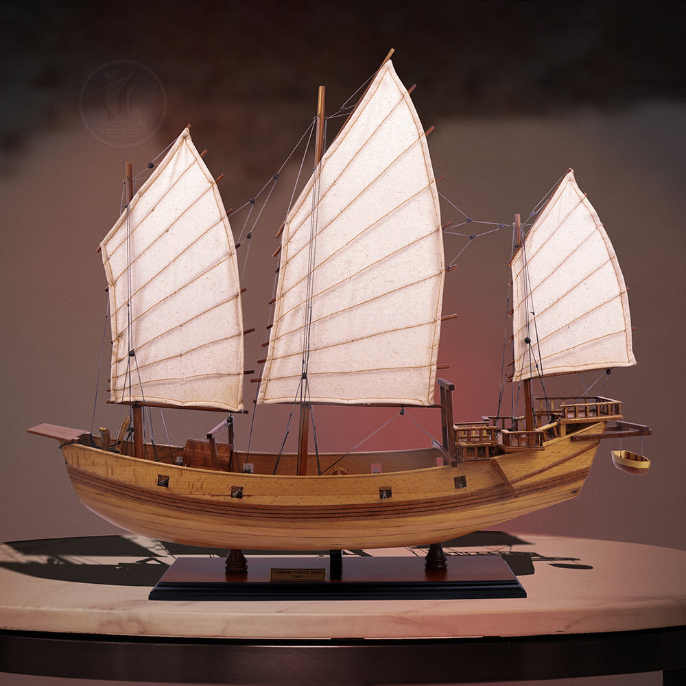 CHINESE JUNK MODEL BOAT NATURAL FINISH | High-quality | Fully Assembled Wooden Model boats For Wholesale