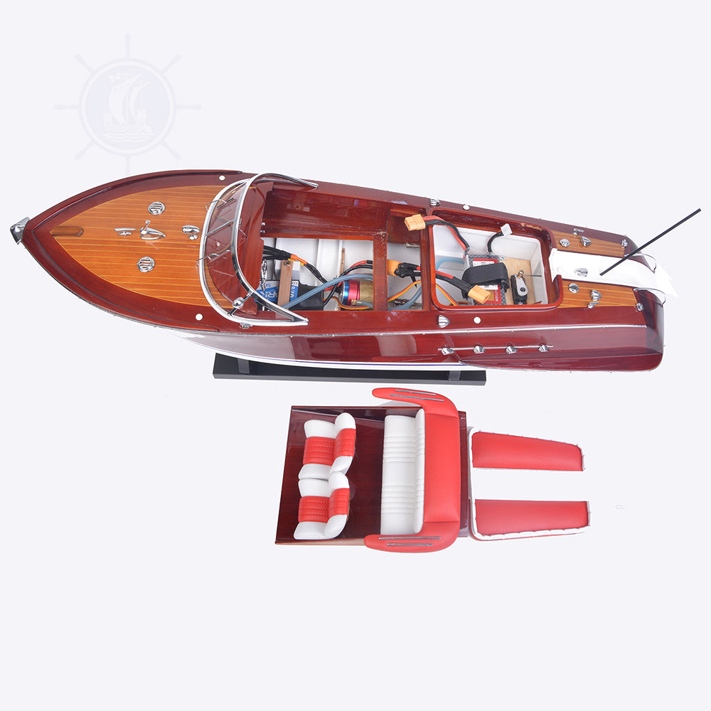 RIVA AQUARAMA MODEL BOAT WITH RC MOTOR MEDIUM | High-quality | Fully Assembled Wooden Model boats For Wholesales