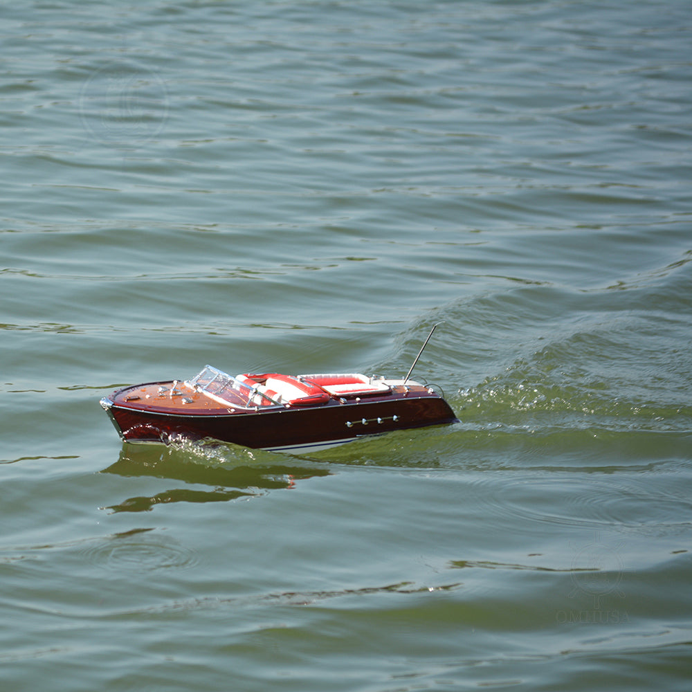 RIVA AQUARAMA MODEL BOAT WITH RC MOTOR MEDIUM | High-quality | Fully Assembled Wooden Model boats For Wholesales