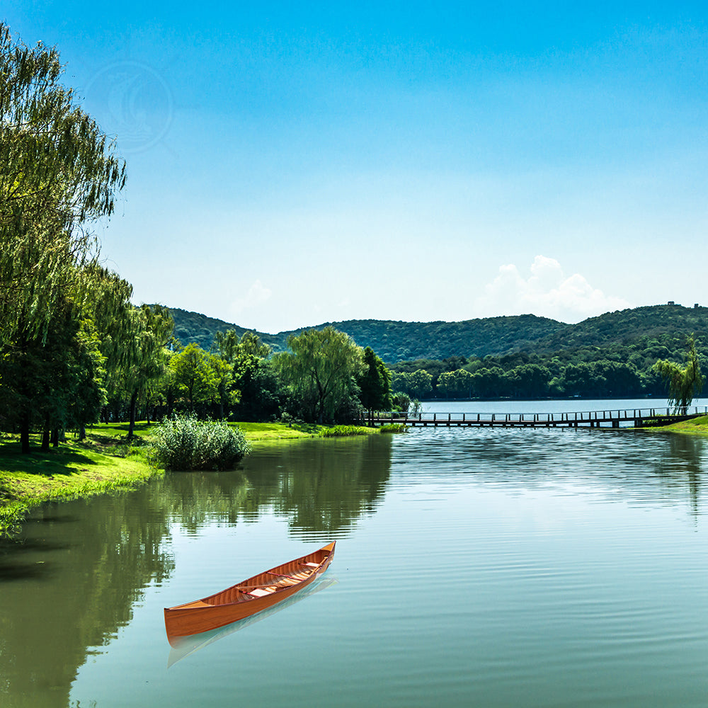 WOODEN CANOE WITH RIBS 16 MAHOGANY | Wooden Kayak | Boat | Canoe with Paddles for fishing and water sports For Wholesale