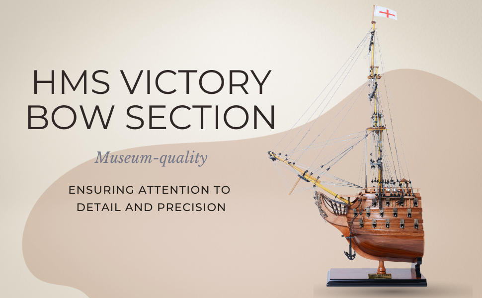 This image includes the famous ship replica of HMS Victory, HMS Victory model ship