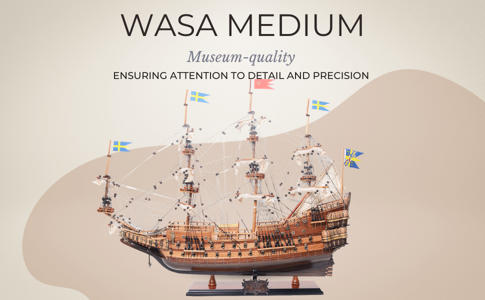 This image includes the famous model ship Wasa model ship