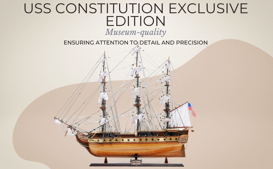 This image include the USS Constitution Inlay Hull model ship large size