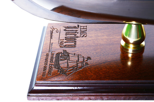 This image inlcudes the laser engraving logo of model ship such as Hms Victory, San Felipe, USS Constitution