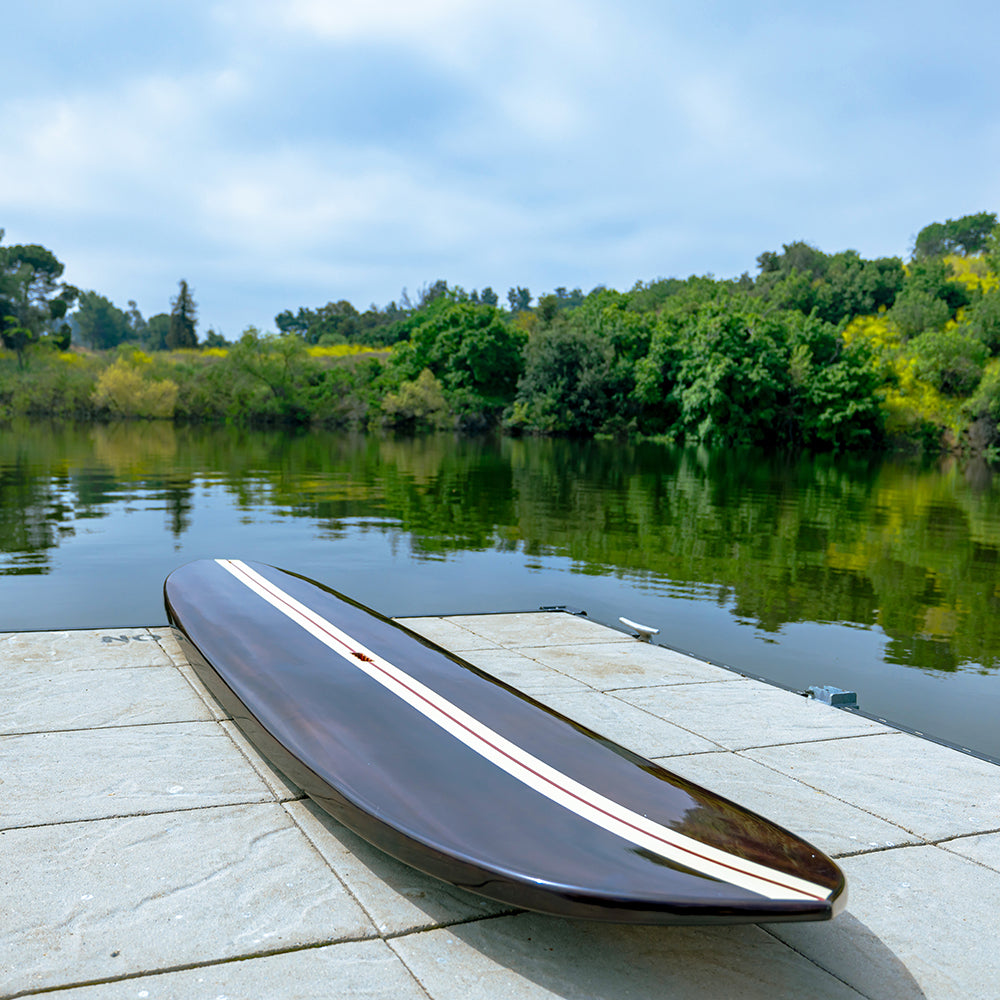 PADDLE BOARD IN DARK PAINTED WOOD 11FT WITH 1 FIN | Wooden Kayak |  Boat | Canoe with Paddles for fishing and water sports For Wholesale