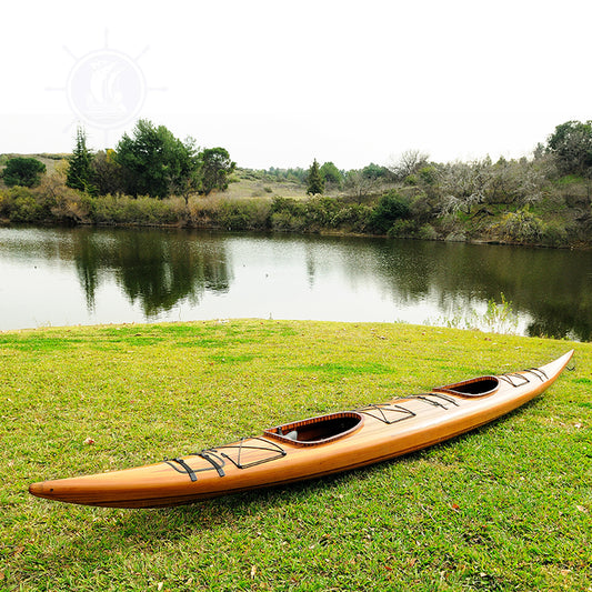 REAL KAYAK 19' - 2 PERSONS | Wooden Kayak | Boat | Canoe with Paddles for fishing and water sports For Wholesale