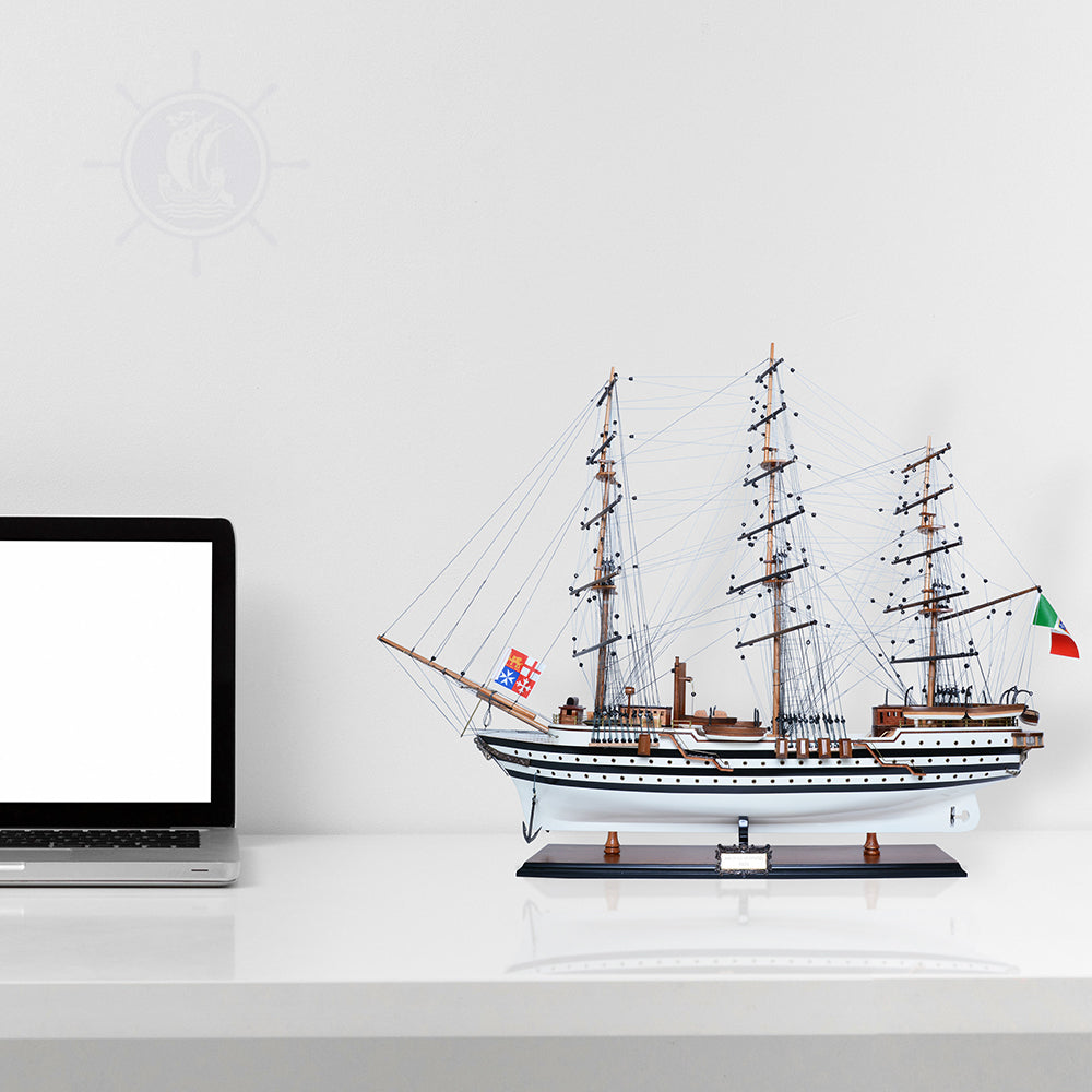 AMERIGO VESPUCCI MODEL SHIP PAINTED | High-quality | Fully Assembled Wooden Ship Models For Wholesale