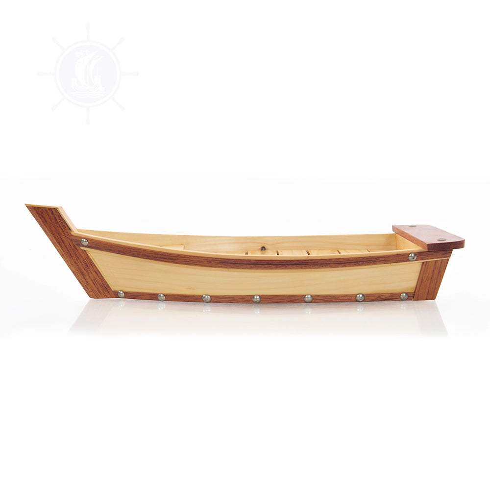WOODEN SUSHI BOAT SERVING TRAY SMALL
