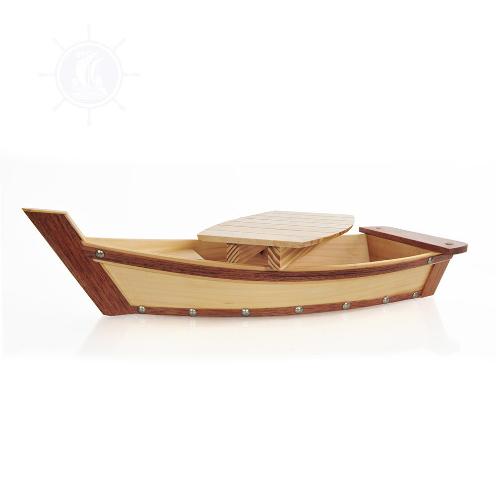 WOODEN SUSHI BOAT SERVING TRAY SMALL