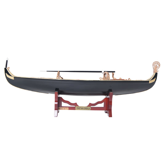 VENETIAN GONDOLA MODEL BOAT PAINTED BLACK/RED L60 | Museum-quality | Fully Assembled Wooden Model boats For Wholesale