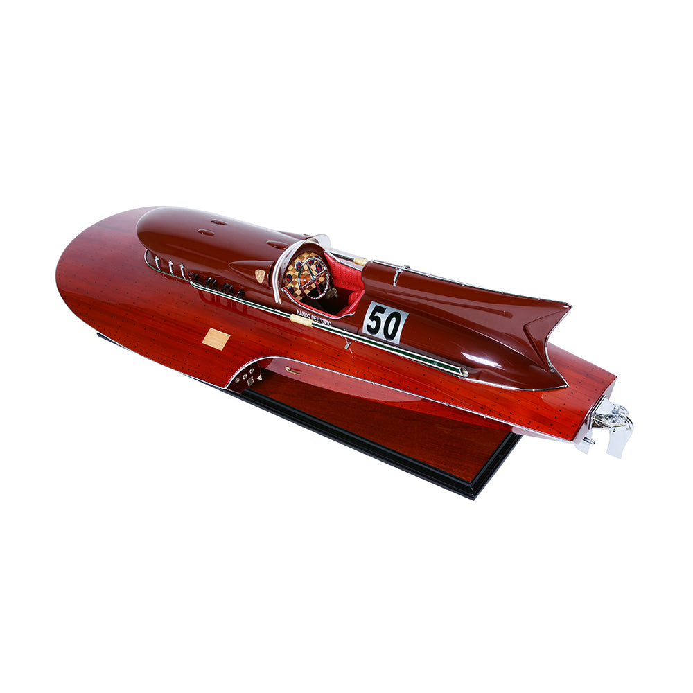 FERRARI HYDROPLANE MODEL BOAT PAINTED L80 | Museum-quality | Fully Assembled Wooden Model boats For Wholesale