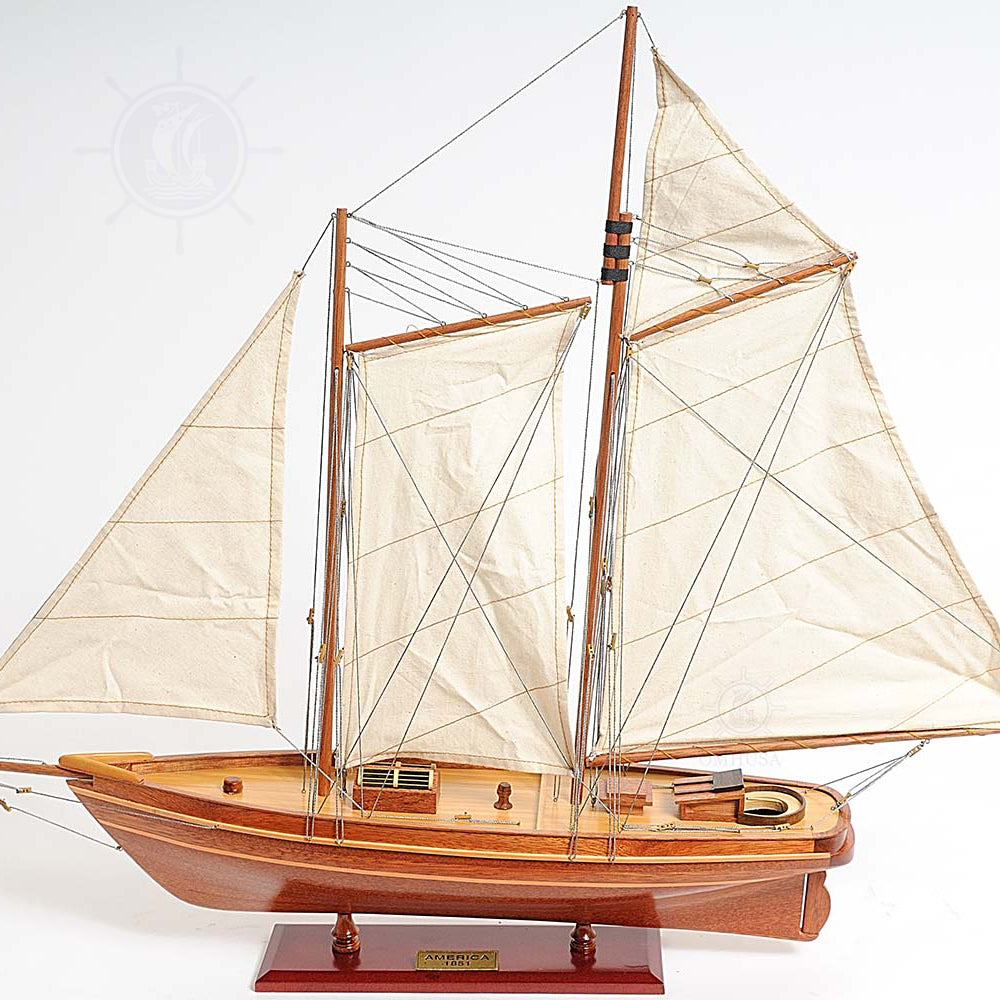 AMERICA CUP RACING YACHT FULLY ASSEMBLED MODEL SHIP | Museum-quality ship model For Wholesale