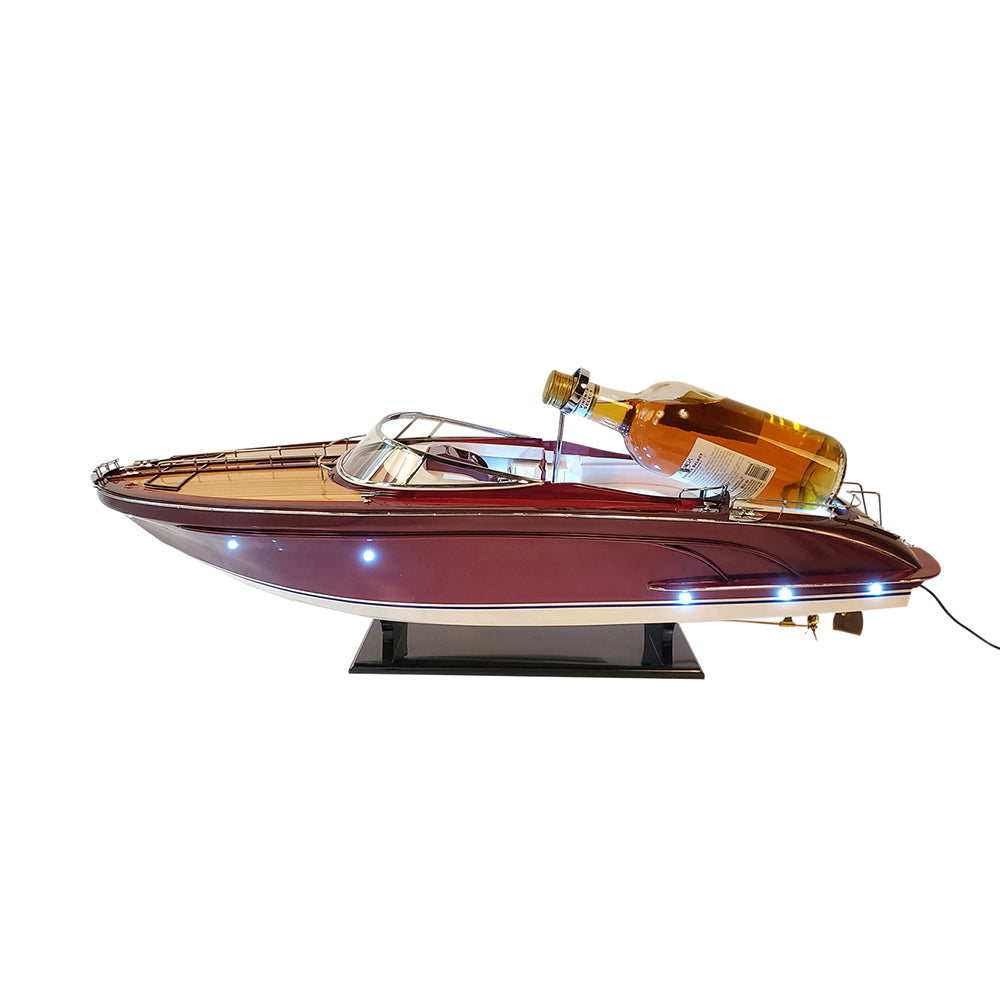 RIVA RIVARAMA WINE HOLDER MODEL BOAT WITH LED LIGHTS | Museum-quality | Fully Assembled Wooden Model boats For Wholesale