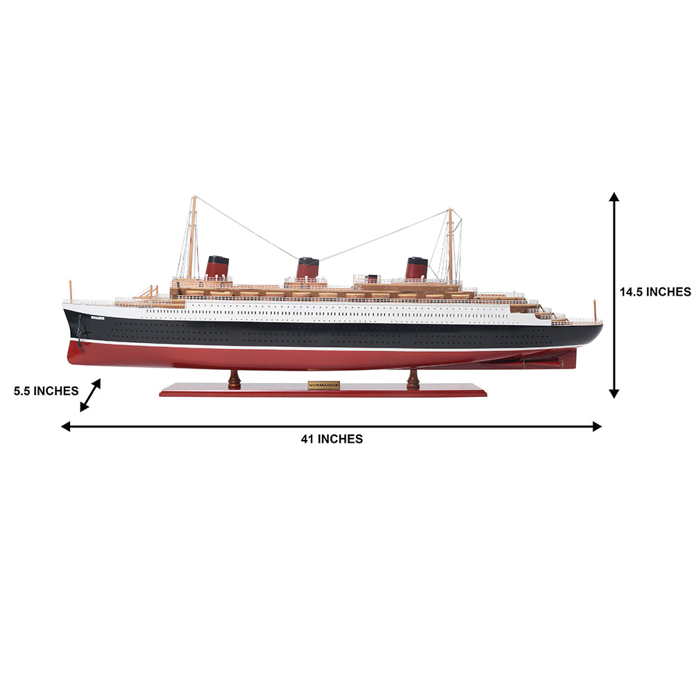 NORMANDIE CRUISE SHIP MODEL PAINTED LARGE| Museum-quality Cruiser| Fully Assembled Wooden Model Ship For Wholesale