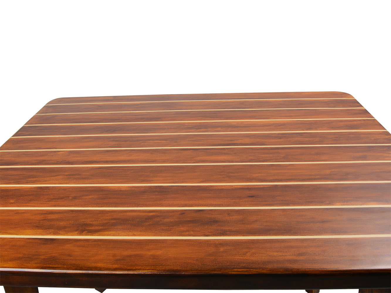 NAUTICAL TABLE WITH INLAY WOOD STRIPES SMALL