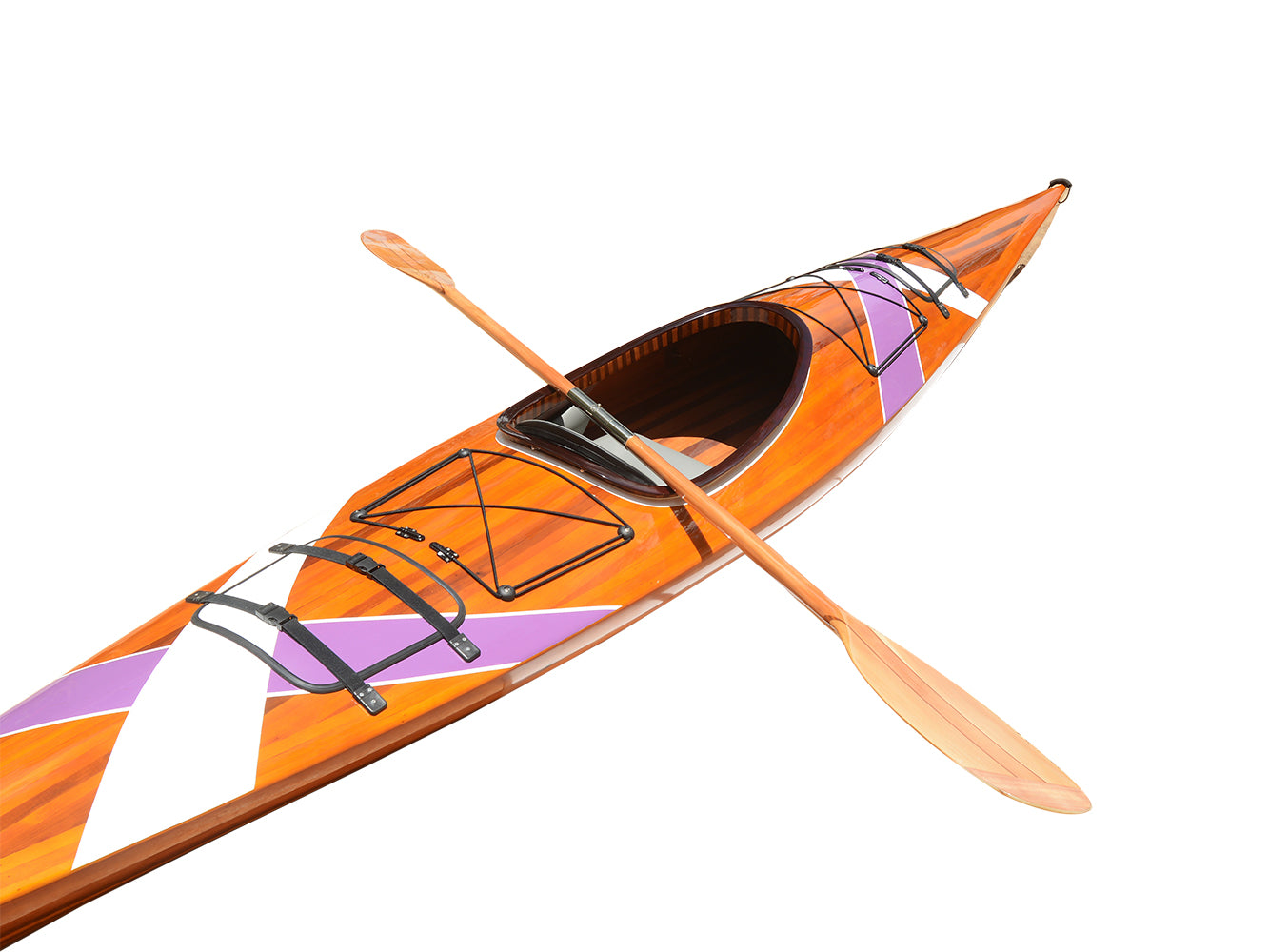 KAYAK WITH STRIPES 2 - 15 FEET LONG | Wooden Kayak | Boat | Canoe with Paddles for fishing and water sports For Wholesale