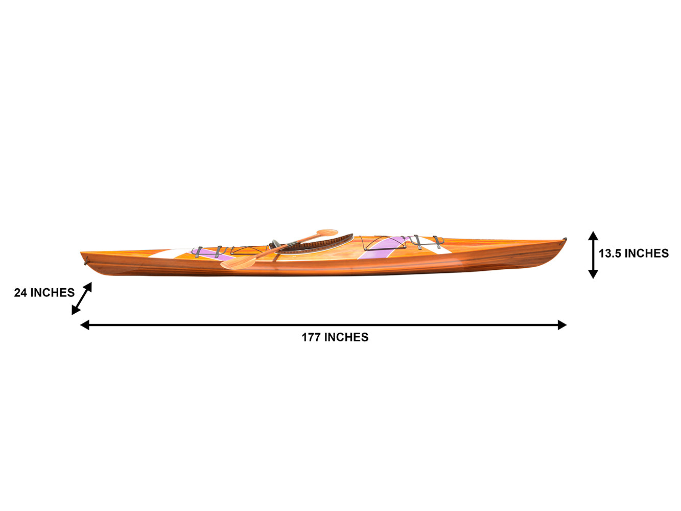 KAYAK WITH STRIPES 2 - 15 FEET LONG | Wooden Kayak | Boat | Canoe with Paddles for fishing and water sports For Wholesale