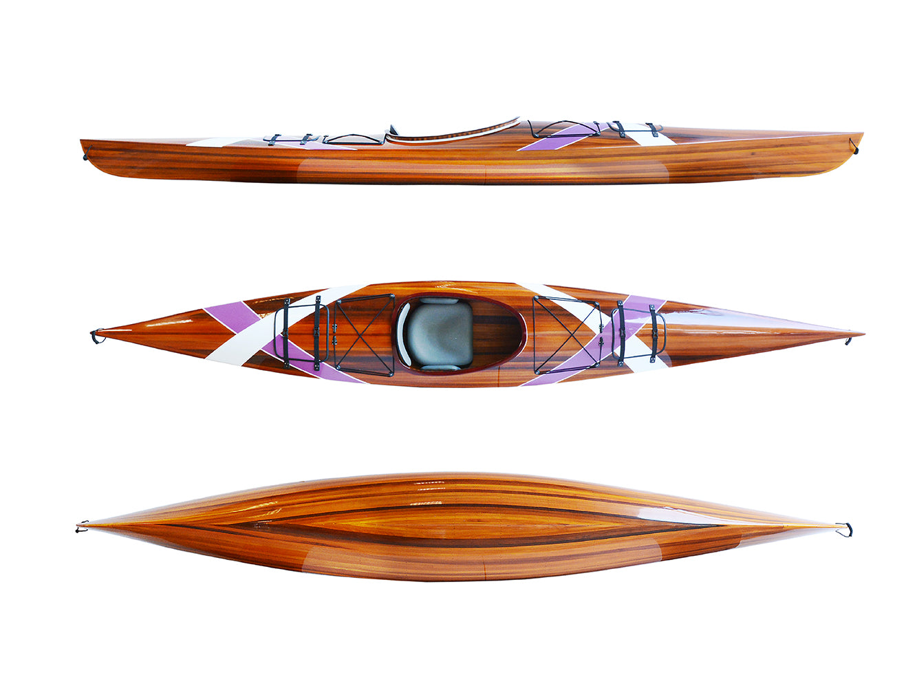 KAYAK WITH STRIPES 2 - 15 FEET LONG | Wooden Kayak | Boat | Canoe with Paddles for fishing and water sports For Wholesale