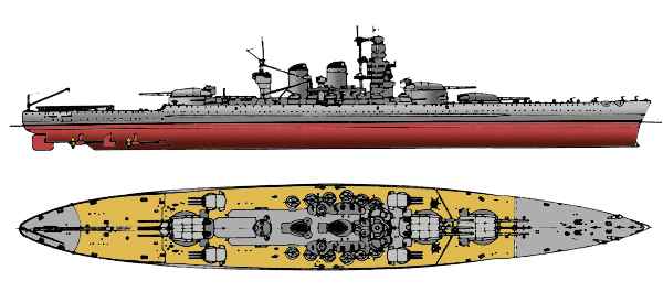 Italian Vittorio Veneto Littorio-Class (Pennant No. 550) 36 Inches Battleship Model