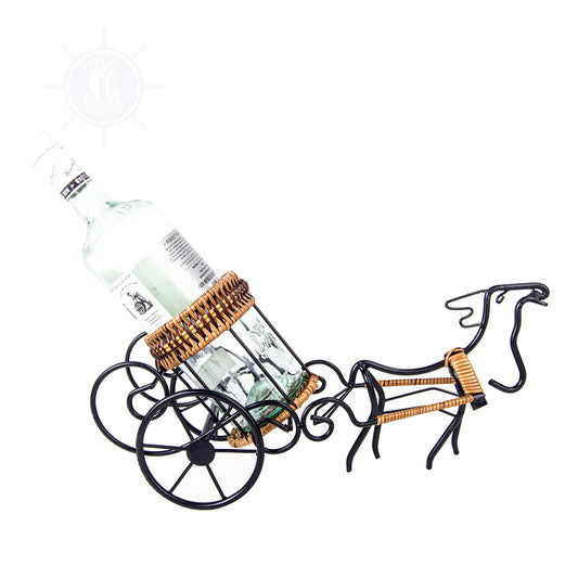 MOOSE-DRAWN SLEIGH RIDE WINE HOLDER